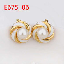 18K GP gold plated jewelry earring nickel free copper rhinestone crystal earrings SMTPE675 MP