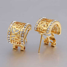 18K GP gold plated jewelry earring nickel free copper rhinestone crystal earrings SMTPE49 MP