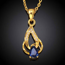 18K GP Zircon blue rock torch chunky necklace collares pendantsSKGN 53 MP