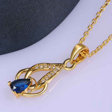 18K GP Zircon blue rock torch chunky necklace collares pendantsSKGN 53 MP