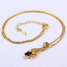 18K GP Zircon blue rock torch chunky necklace collares pendantsSKGN 53 MP