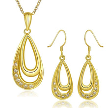 18K Gold Plating jewelry sets two crystal earringsnecklace Factory SMTPS398 MP