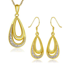 18K Gold Plating jewelry sets two crystal earringsnecklace Factory SMTPS398 MP