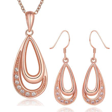 18K Gold Plating jewelry sets two crystal earringsnecklace Factory SMTPS398 MP