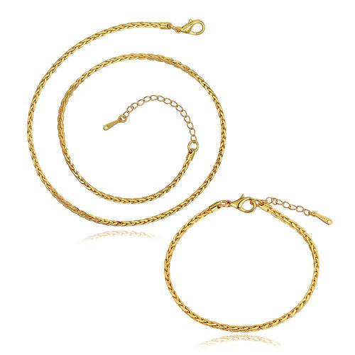 18k gold plated jewelry set skyrim chain necklacebracelet joyas SMTPS415 MP