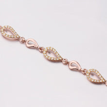 18K Gold Plated Bracelet Rose Gold Nickle-Free Tin Alloy Rhinestone Crystal Jewerly Bracelet SMTPB 42 MP