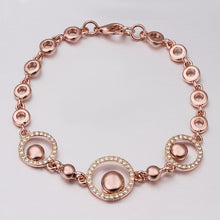 18K Gold Plated Bracelet Rose Gold Nickle-Free Tin Alloy Rhinestone Crystal Jewerly Bracelet SMTPB 43 MP