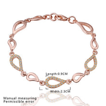 18K Gold Plated Bracelet Rose Gold Nickle-Free Tin Alloy Rhinestone Crystal Jewerly Bracelet SMTPB 42 MP