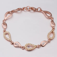 18K Gold Plated Bracelet Rose Gold Nickle-Free Tin Alloy Rhinestone Crystal Jewerly Bracelet SMTPB 42 MP