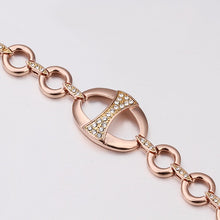 18K Gold Plated Bracelet Rose Gold Nickle-Free Tin Alloy Rhinestone Crystal Jewerly Bracelet SMTPB 46 MP