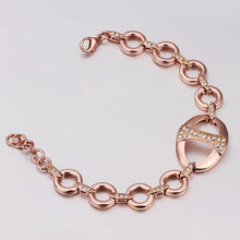 18K Gold Plated Bracelet Rose Gold Nickle-Free Tin Alloy Rhinestone Crystal Jewerly Bracelet SMTPB 46 MP