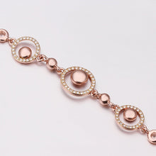 18K Gold Plated Bracelet Rose Gold Nickle-Free Tin Alloy Rhinestone Crystal Jewerly Bracelet SMTPB 43 MP