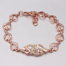 18K Gold Plated Bracelet Rose Gold Nickle-Free Tin Alloy Rhinestone Crystal Jewerly Bracelet SMTPB 36 MP