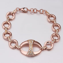 18K Gold Plated Bracelet Rose Gold Nickle-Free Tin Alloy Rhinestone Crystal Jewerly Bracelet SMTPB 46 MP