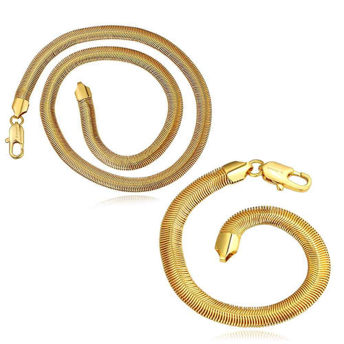 18K Gold Plating jewelry sets gold plated snake chain necklacebracelet Gift for her SMTPS4 6 MP