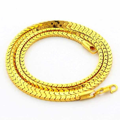 24K GP Gold Plated 3mm Necklace Mens Women Yellow Gold Golden Jewelry Necklace YHDN 51 MP