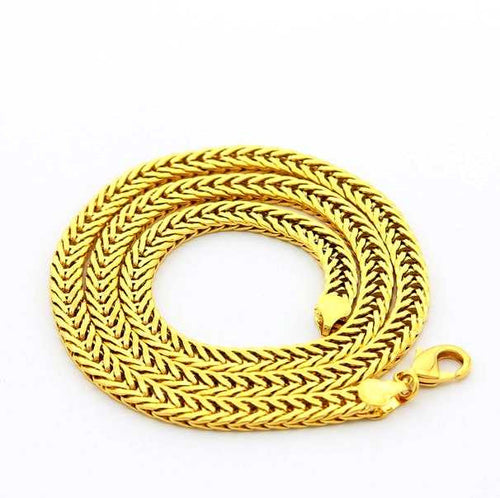 24K GP Gold Plated 58mm Necklace Mens Women Yellow Gold Golden Jewelry Necklace YHDN 48 MP