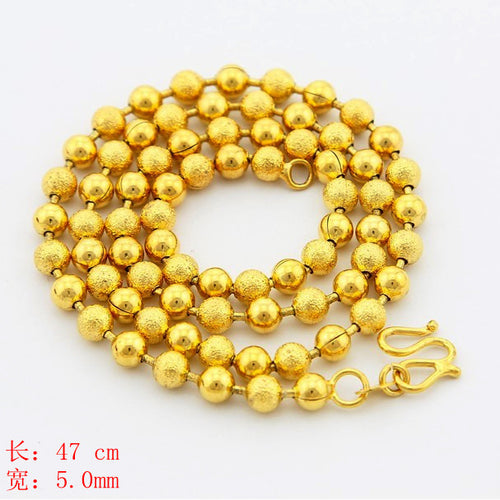 24K GP Gold Plated 5mm Necklace Mens Women Yellow Gold Golden Jewelry Necklace YHDN 5 MP