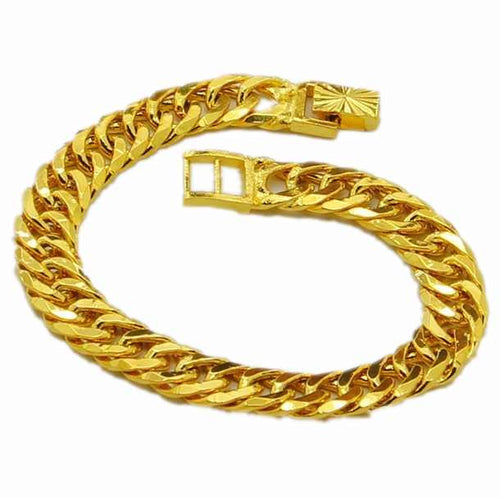 24K GP Gold Plated Mens Jewelry Bracelet Yellow Gold Golden Bracelet Bangle YHDH 13 MP