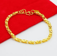 24K GP Gold Plated Mens Jewelry Bracelet Yellow Gold Golden Bracelet Bangle YHDH 37 MP