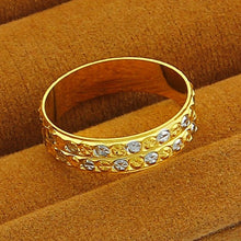 24K GP Gold Plated MensWomen Jewelry Ring Yellow Gold Golden Finger Ring YHDR 3 MP