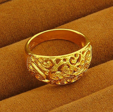 24K GP Gold Plated MensWomen Jewelry Ring Yellow Gold Golden Finger Ring YHDR 5 MP