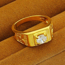 24K GP Gold Plated MensWomen Jewelry Ring Yellow Gold Golden Finger Ring YHDR 23 MP