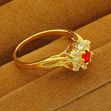 24K GP Gold Plated MensWomen Jewelry Ring Yellow Gold Golden Finger Ring YHDR 31 MP