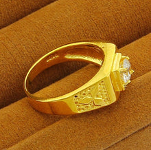 24K GP Gold Plated MensWomen Jewelry Ring Yellow Gold Golden Finger Ring YHDR 23 MP