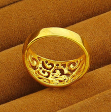 24K GP Gold Plated MensWomen Jewelry Ring Yellow Gold Golden Finger Ring YHDR 5 MP