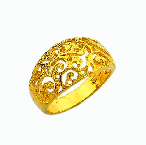 24K GP Gold Plated MensWomen Jewelry Ring Yellow Gold Golden Finger Ring YHDR 5 MP