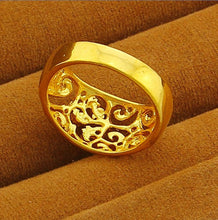 24K GP Gold Plated MensWomen Jewelry Ring Yellow Gold Golden Finger Ring YHDR 5 MP