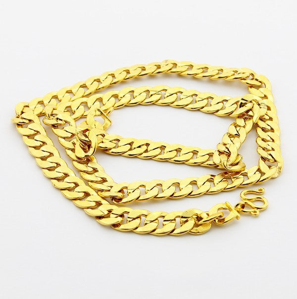 24K GP Gold Plated Necklace Mens Women Yellow Gold Golden Jewelry Necklace YHDN 59 MP