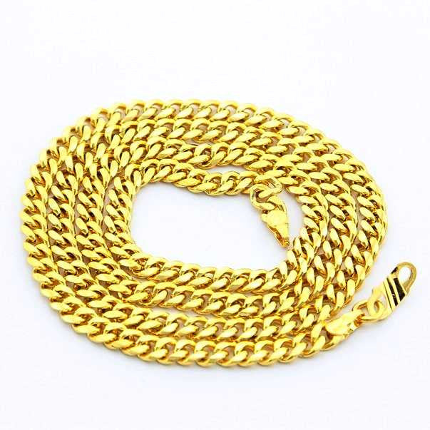 24K GP Gold Plated Necklace Mens Women Yellow Gold Golden Jewelry Necklace YHDN 57 MP