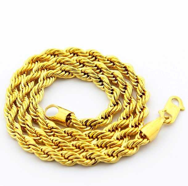 24K GP Gold Plated Necklace Mens Women Yellow Gold Golden Jewelry Necklace YHDN 94 MP