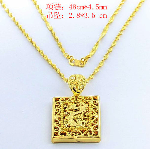 24K GP Gold Plated Necklace Mens Women Yellow Gold Golden Jewelry Necklace YHDN 42 MP