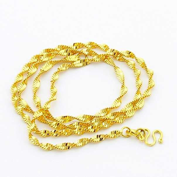 24K GP Gold Plated Necklace Mens Women Yellow Gold Golden Jewelry Necklace YHDN 87 MP