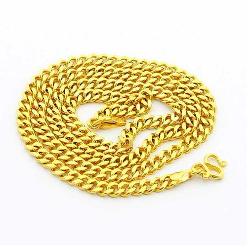 24K GP Gold Plated Necklace Mens Women Yellow Gold Golden Jewelry Necklace YHDN 69 MP