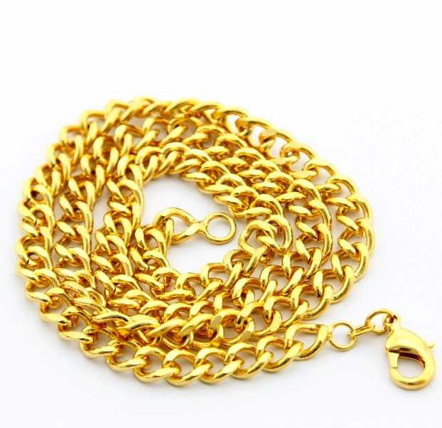 24K GP Gold Plated Necklace Mens Women Yellow Gold Golden Jewelry Necklace YHDN 82 MP