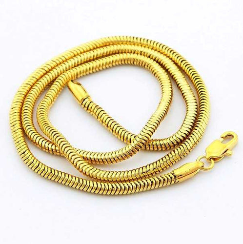 24K GP Gold Plated Necklace Mens Women Yellow Gold Golden Jewelry Necklace YHDN 52 MP