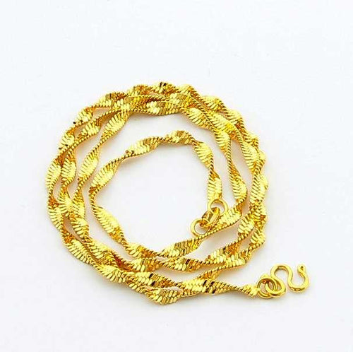 24K GP Gold Plated Necklace Mens Women Yellow Gold Golden Jewelry Necklace YHDN 71 MP