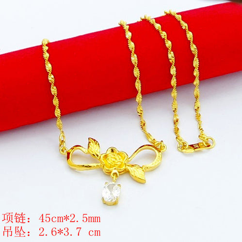 24K GP Gold Plated Necklace Mens Women Yellow Gold Golden Jewelry Necklace YHDN 11 MP