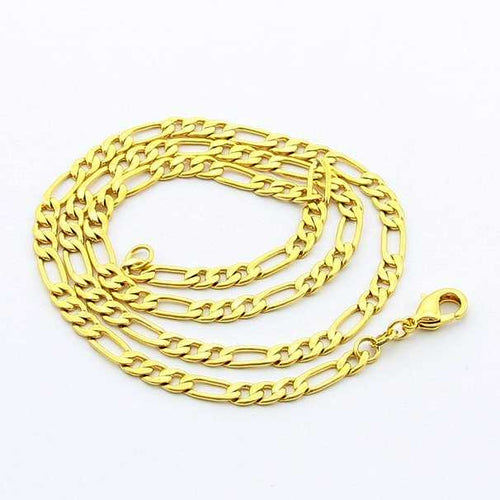 24K GP Gold Plated Necklace Mens Women Yellow Gold Golden Jewelry Necklace YHDN 73 MP