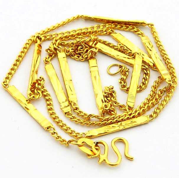 24K GP Gold Plated Necklace Mens Women Yellow Gold Golden Jewelry Necklace YHDN 86 MP