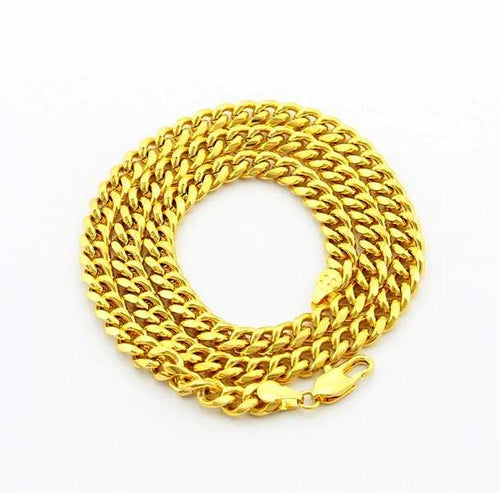 24K GP Gold Plated Necklace Mens Women Yellow Gold Golden Jewelry Necklace YHDN 64 MP