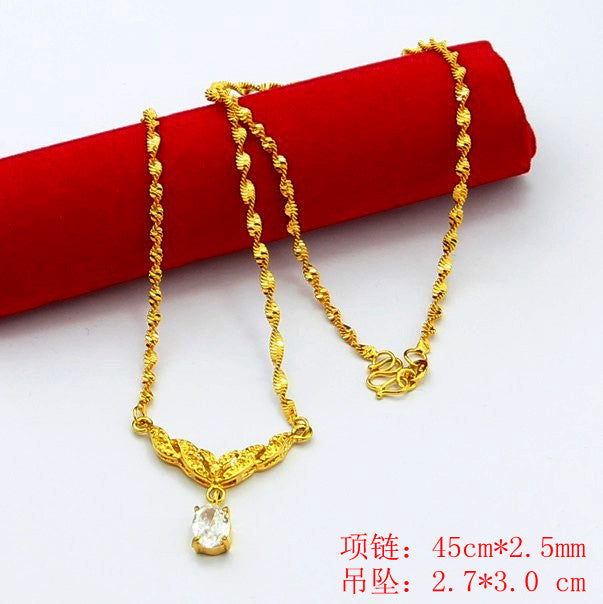 24K GP Gold Plated Necklace Mens Women Yellow Gold Golden Jewelry Necklace YHDN 9 MP