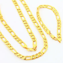 24k Gold Plated Mens Jewelry Sets Yellow Gold Golden Necklace Bracelet YHDS 9 MP