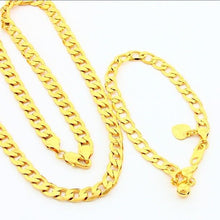 24k Gold Plated Mens Jewelry Sets Yellow Gold Golden Necklace Bracelet YHDS 11 MP