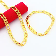 24k Gold Plated Mens Jewelry Sets Yellow Gold Golden Necklace Bracelet YHDS 9 MP