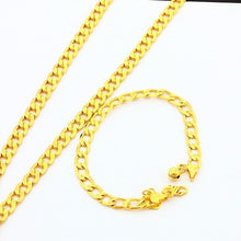 24k Gold Plated Mens Jewelry Sets Yellow Gold Golden Necklace Bracelet YHDS 11 MP